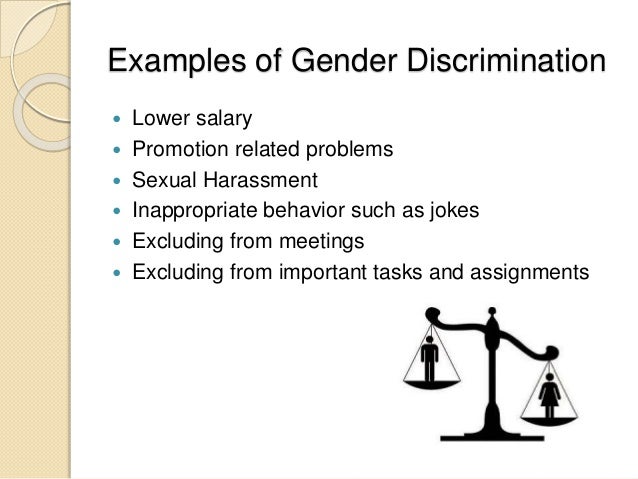 examples of sex discrimination Examples of sex discrimination